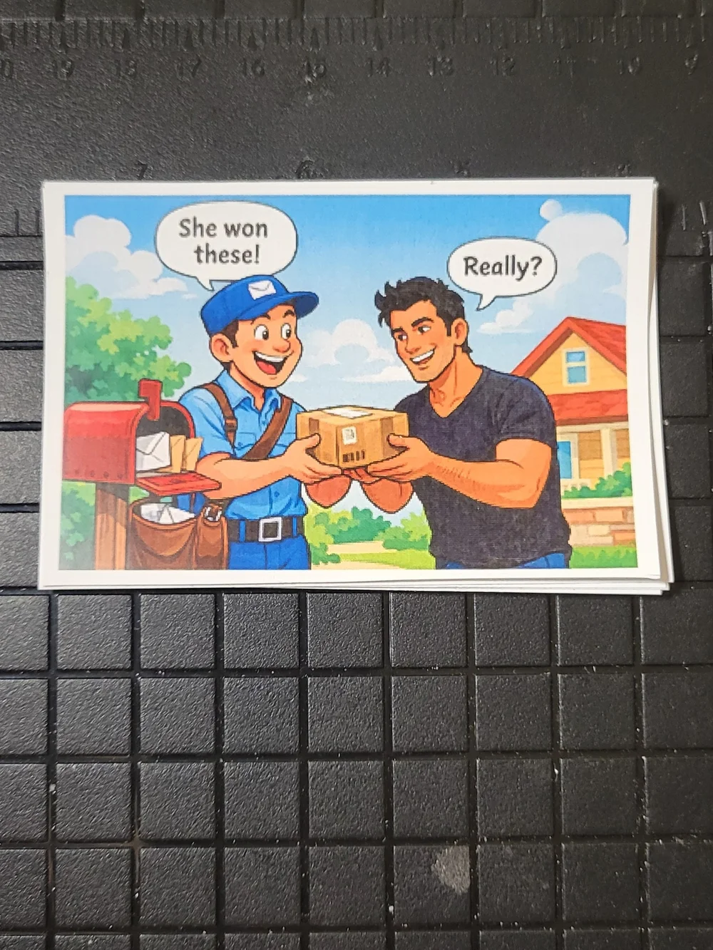 50 Funny Mail Carrier Delivery Comic Sticker | 3x5 Waterproof Vinyl Decal
